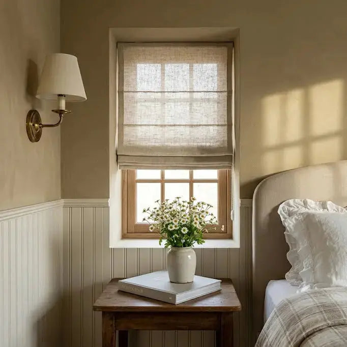 Jute Roller Shades, Refined: Why Wren Skips the Liner (and the Rustic Look Too) View Tailor