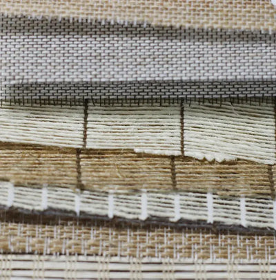 View Tailor Custom Natural Jute Woven Roller Shades Swatches Kits 15 Colors-Wren Ivory White WR-1