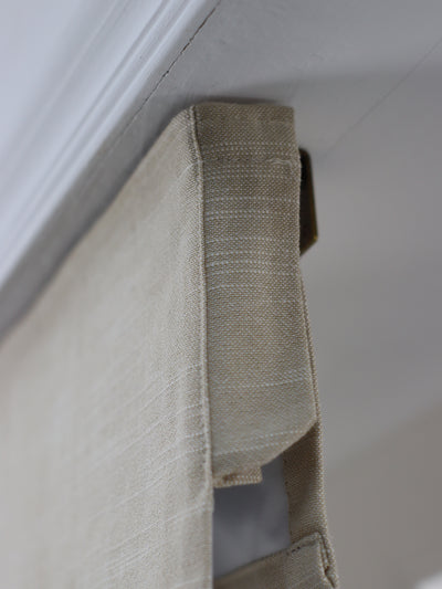 Jasmine Natural Linen Roman Shade & Blinds for French Door