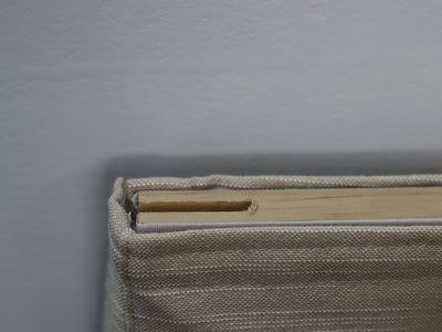 Jasmine Natural Linen Roman Shade & Blinds for French Door