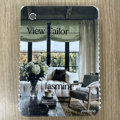 View Tailor Custom Cordless Linen Roman Shades & Drapery Booklet 22 Colors-Jasmine