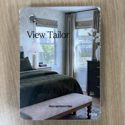 View Tailor Custom Cordless Linen Roman Shades & Drapery Booklet 20 Colors-Kyla