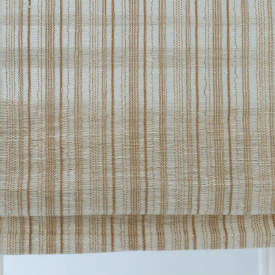Wisper Blackout No Drill Caramel Stripes Bamboo Shade