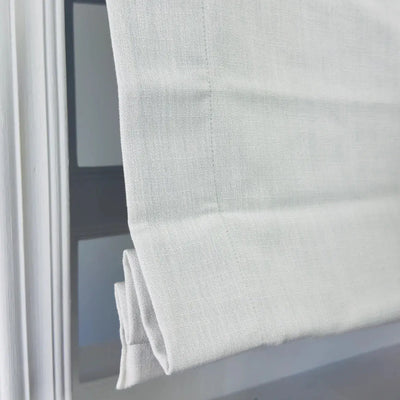 View Tailor Breeze Blackout No Drill Linen Blend Roman Shade Relaxed Fold