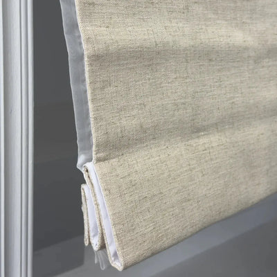 View Tailor Lemon Blackout Soundproof Poly-Linen Roman Shade Day & Night