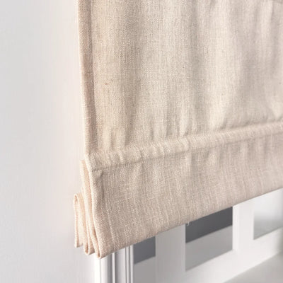 Shoreline Cotton Check Roman Shade Plain Fold