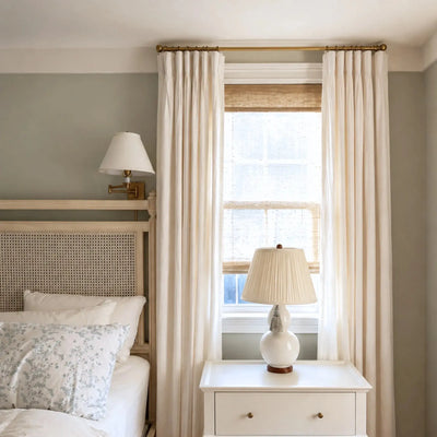 View Tailor Bluebell Custom Belgian Linen Blackout Drape Pleated