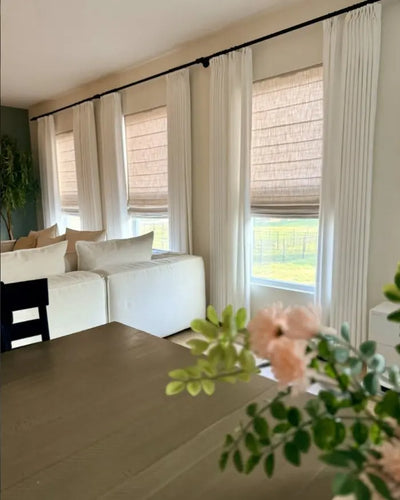 View Tailor Bluebell Custom Belgian Linen Blackout Roman Shade Flat Fold