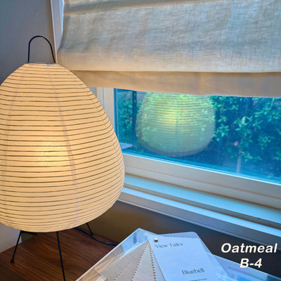 Bluebell  Belgian Linen Roman Shade Plain Fold All-Options View Tailor