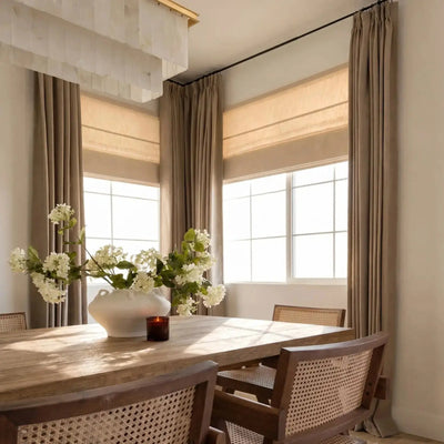 View Tailor Mika Custom Velvet Blackout Cordless Roman Shade Plain Fold