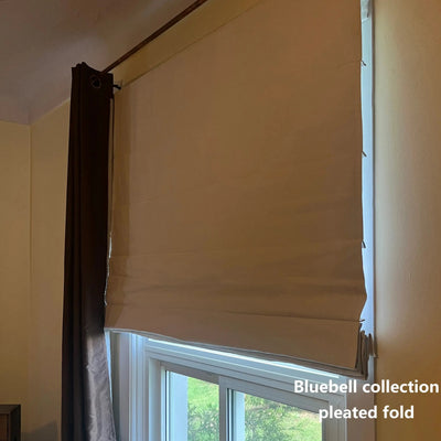 View Tailor Lemon Custom Poly-Linen Blackout Cordless Roman Shade Pleated Fold