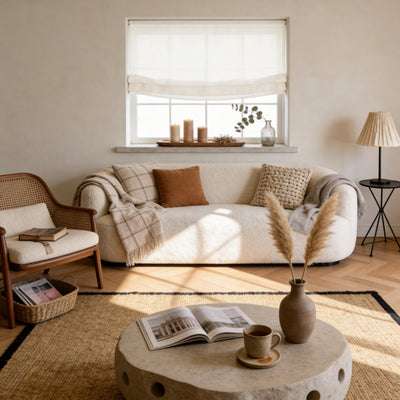Bluebell Premium Linen Roman Shade Relaxed Fold