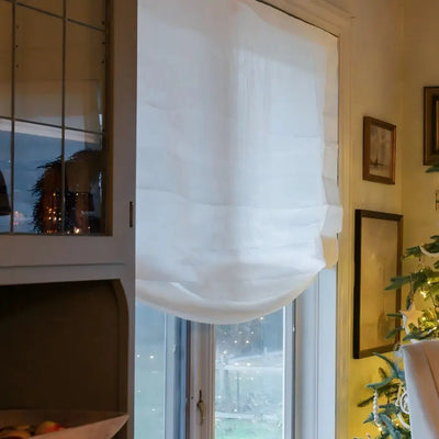 View Tailor Bluebell Luxury Custom Belgian Linen Motorization Roman Shade Relaxed Fold
