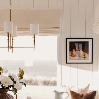 View Tailor Jasmine Luxury Custom Natural Linen Blackout Roman Shade Flat Fold