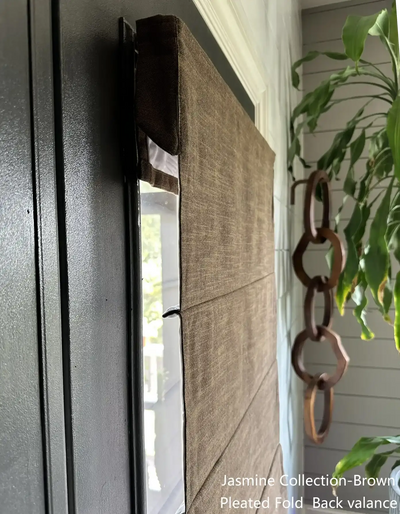 View Tailor Jasmine Custom Natural Linen Blackout Soundproof Roman Shade Day & Night