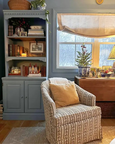 View Tailor Jasmine Custom Natural Linen Cordless Roman Shade Relaxed Fold