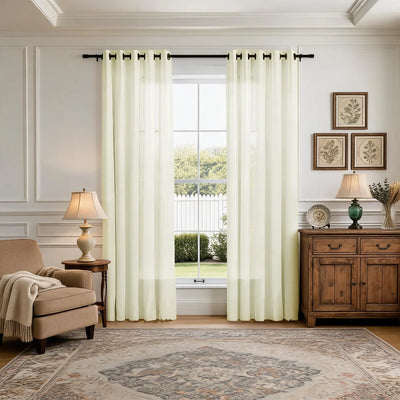 Lemon Thermal Waterproof Poly-Linen Drape Grommet