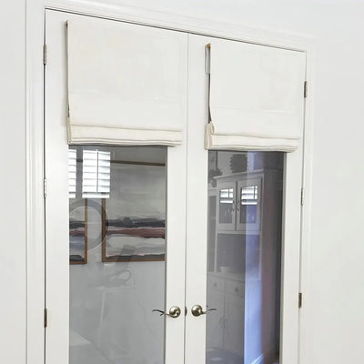 View Tailor Mika Custom Velvet Blackout Cordless Roman Shade French Door