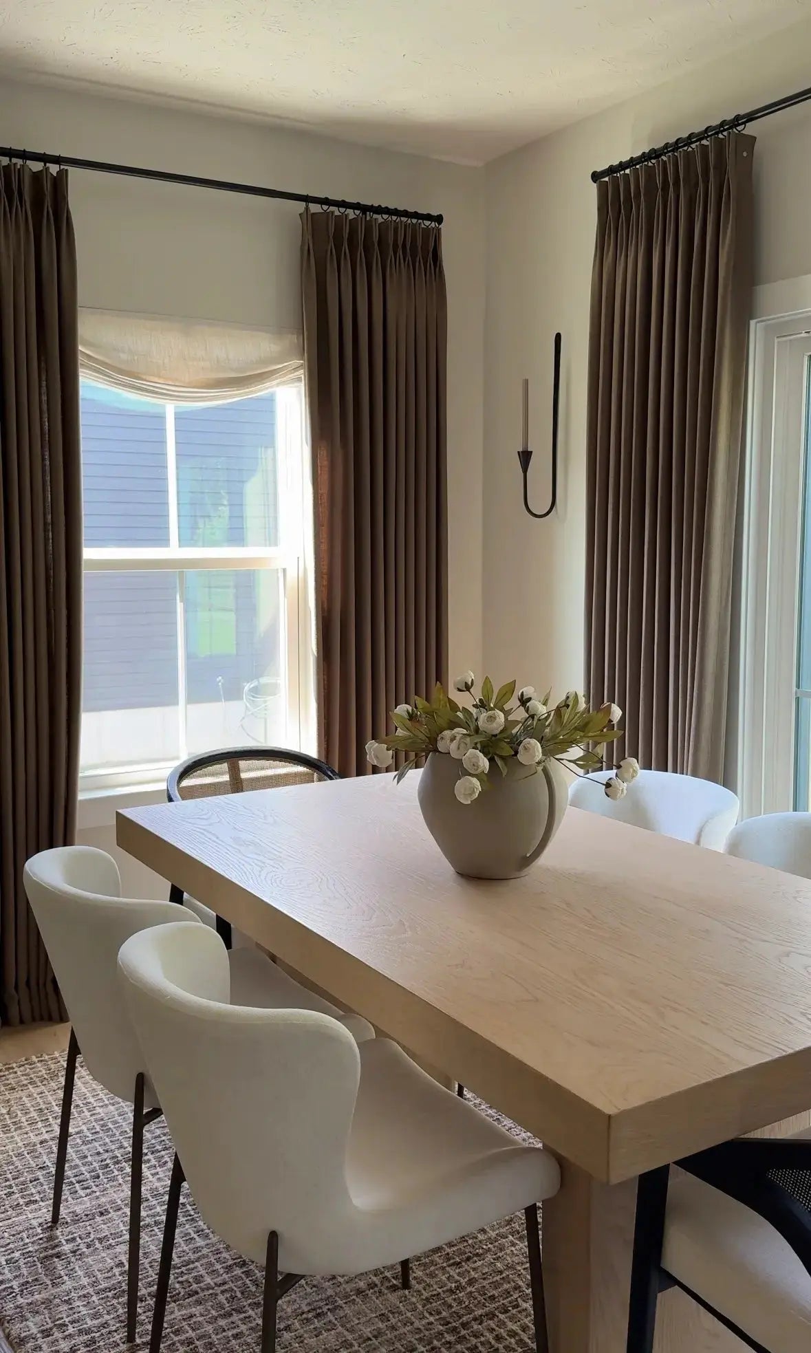 View Tailor Bluebell Custom Linen Alum-Headrail Blackout Cordless Roman Shade Relaxed Fold