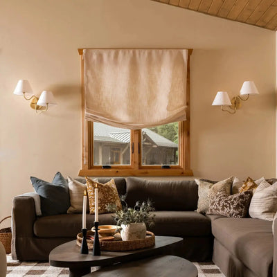 View Tailor Mika Custom Velvet Blackout Cordless Roman Shade Relaxed Fold