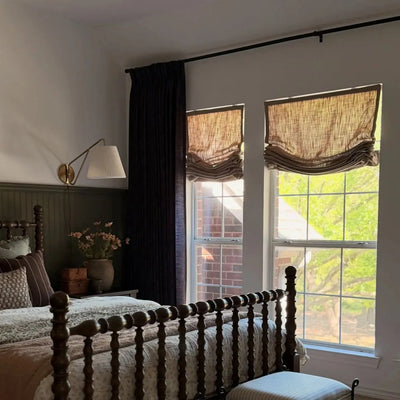 View Tailor Mika Custom Velvet Blackout Cordless Roman Shade Relaxed Fold