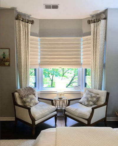 Lemon Blackout Thermal Poly-Linen Roman Shade Soft Fold View Tailor