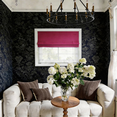 Mika Blackout Soundproof Velvet Roman Shade Day & Night