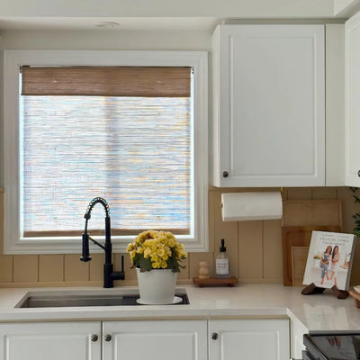 Veyra Cordless Blackout Sandy Linen Bamboo Shade View Tailor