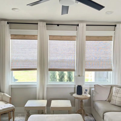 Veyra Cordless Blackout Sandy Linen Bamboo Shade View Tailor