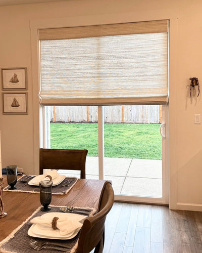 Veyra Blackout No Drill Pale Flax Bamboo Shade View Tailor