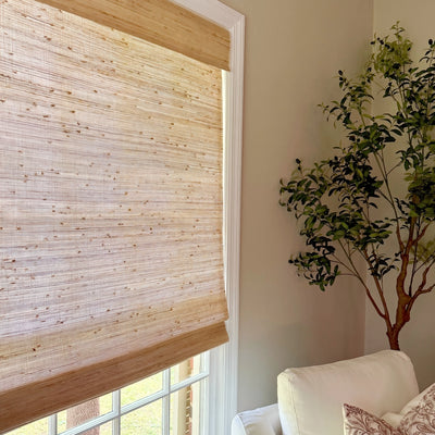 Veyra Cordless Blackout Oat Grass Bamboo Shade View Tailor