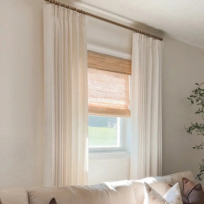 View Tailor Veyra Premium Custom Natural Woven Cordless Blackout Bamboo Shade Oat Grass