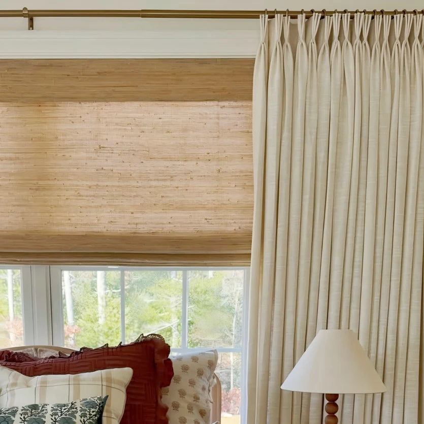 Veyra Blackout No Drill Golden Dune Bamboo Shade View Tailor