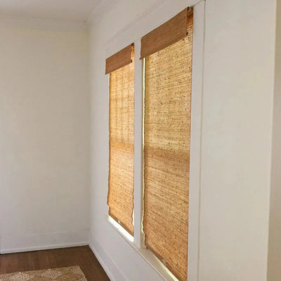 View Tailor Veyra Premium Custom Natural Woven Blackout Cordless Bamboo Shade Golden Dune