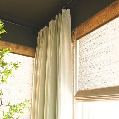 View Tailor Veyra Premium Custom Natural Woven Blackout Cordless Bamboo Shade Golden Dune