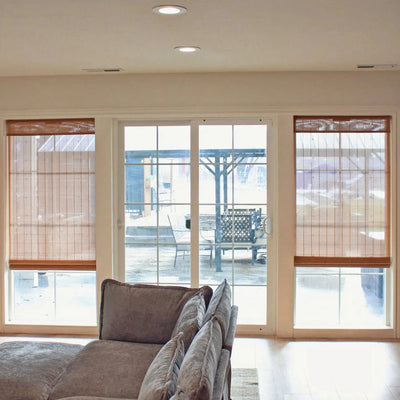 View Tailor Wisper Handcrafted Custom Natural Woven Blackout Cordless Bamboo Shade Sand Dune