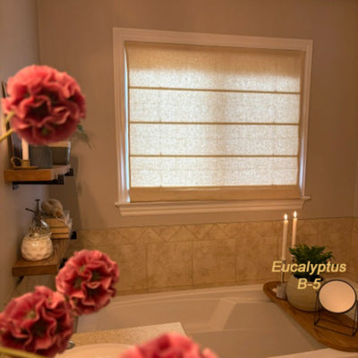 View Tailor Bluebell Belgian Linen Roman Shade Plain Fold All-Options