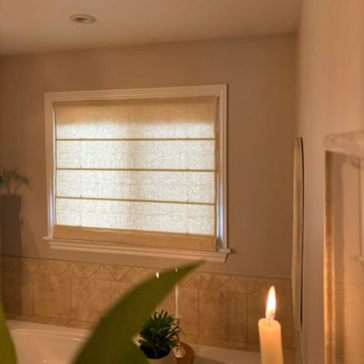 View Tailor Bluebell Belgian Linen Roman Shade Plain Fold All-Options