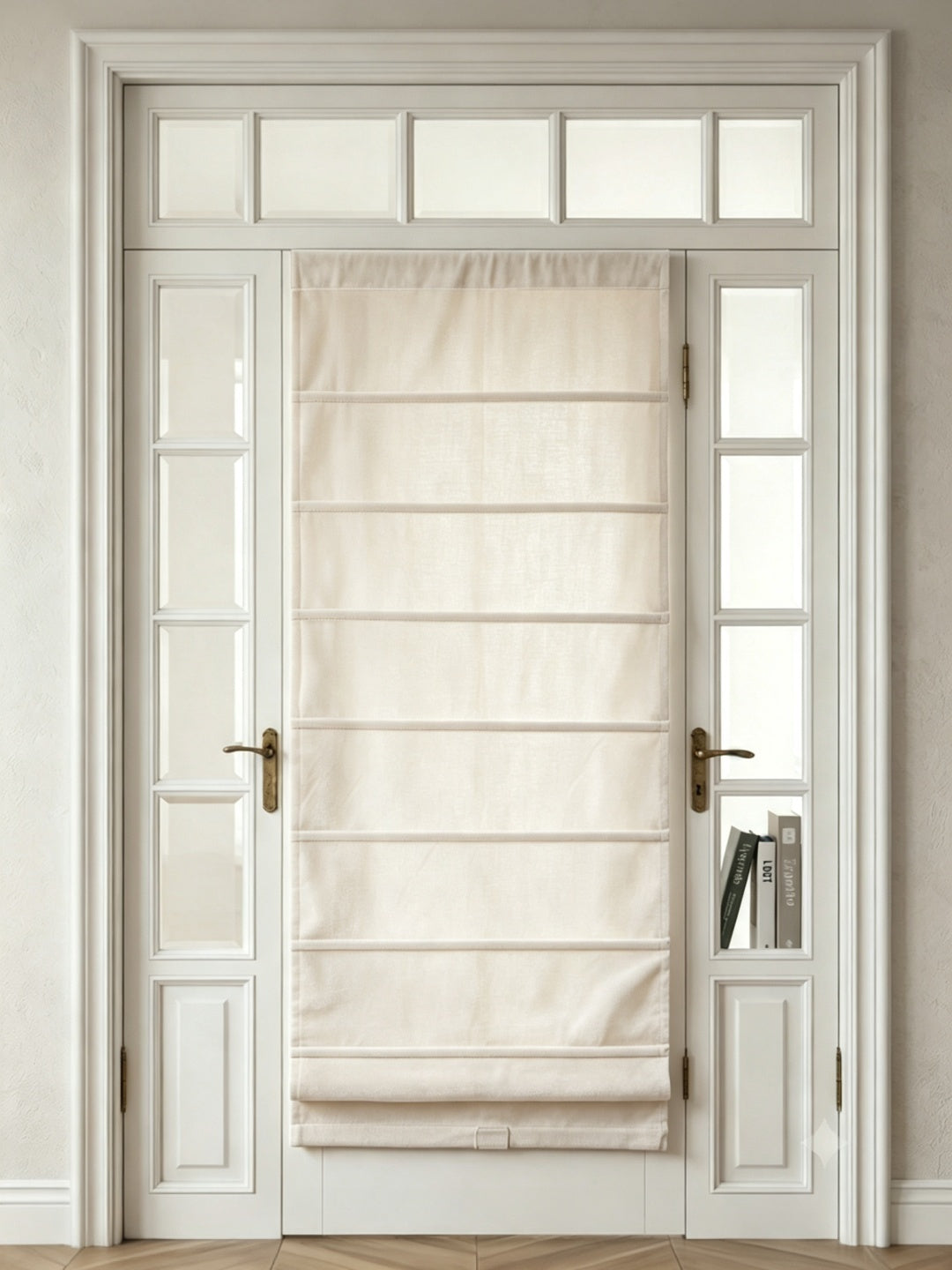 View Tailor Mika Blackout Cordless Velvet Roman Shade & Blinds for French Door
