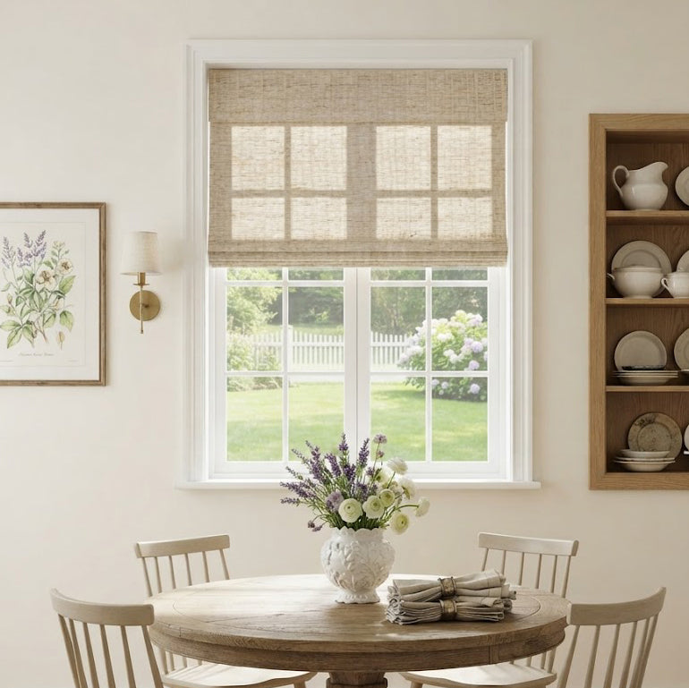 View Tailor Hush Cordless No Drill Bamboo Sable Shade Bamboo Shade
