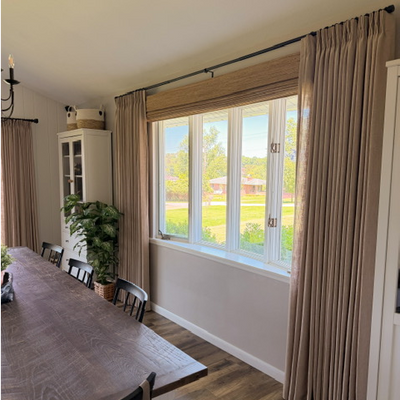 View Tailor Veyra Blackout No Drill Golden Dune Bamboo Shade