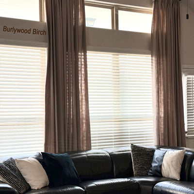 View Tailor Lemon Blackout Poly-Linen Drape Pleated