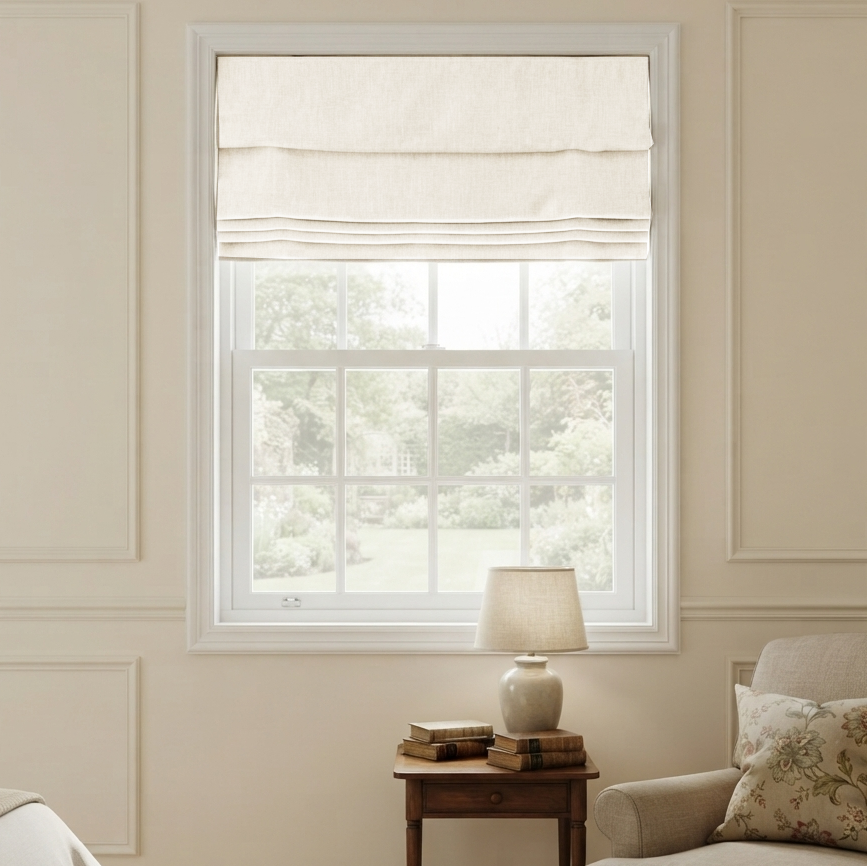 View Tailor Mika Blackout Thermal Velvet Roman Shade Soft Fold