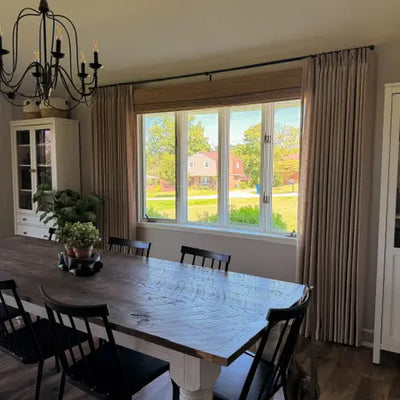 View Tailor Veyra Blackout No Drill Golden Dune Bamboo Shade